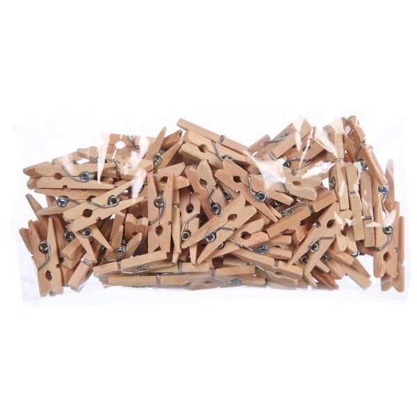 PINZA MINI MADERA 3CM NATURAL BOLSA 100UD - Imagen 1