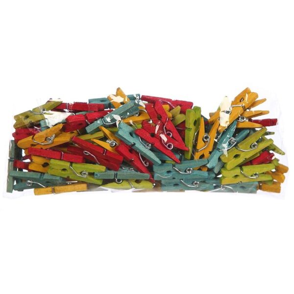 PINZA MINI MADERA COLORES 3CM BOLSA 100UD - Imagen 1