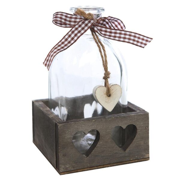 CAJA MADERA BOTE CRISTAL LAZO 14CM - Imagen 1