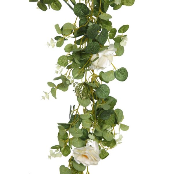 GUIRNLADA EUCALIPTO Y ROSA ARTIFICIAL 180CM - Imagen 3