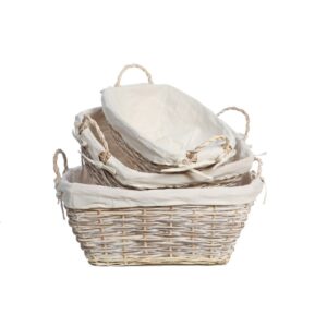 SET 3 CESTAS BLANCAS PLANAS 20CM