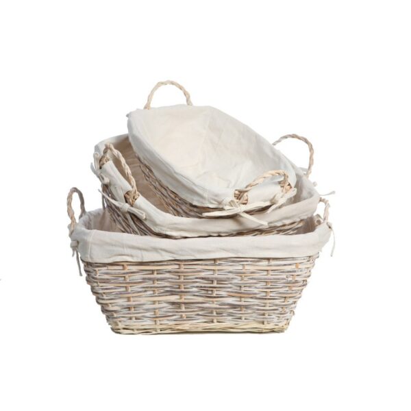 Y0507_0 SET 3 CESTAS BLANCAS PLANAS 20CM - Imagen 1