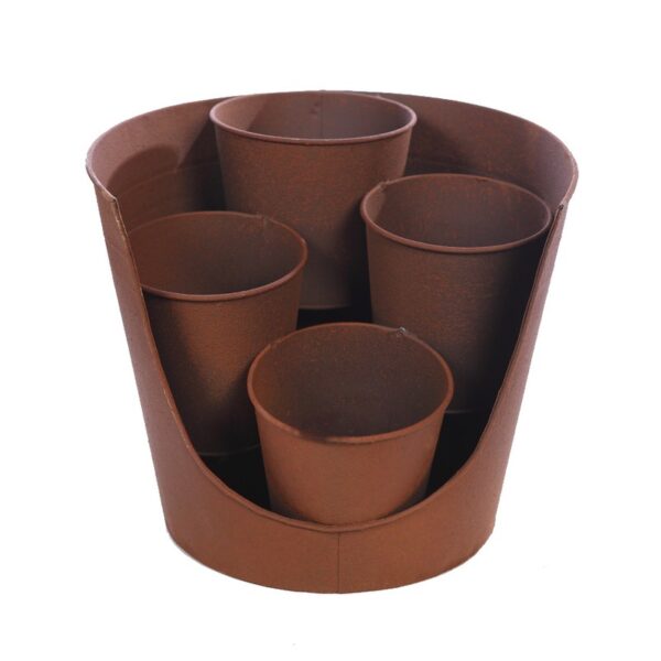 Y0532_0 JARDINERA MULTIMACETA METAL 25CM - Imagen 1