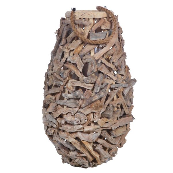 FAROL PARA VELA CORTEZAS MADERA 63CM - Imagen 1