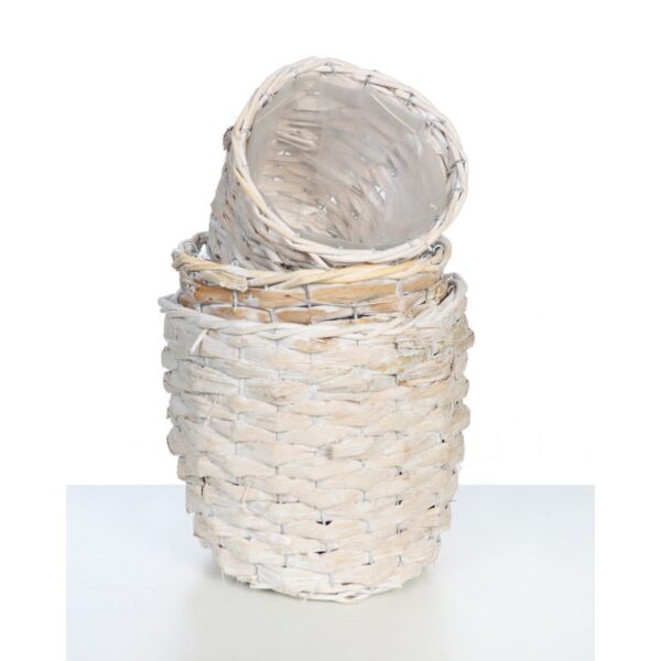 SET 3 CUBRE MACETAS MIMBRE AGA 22CM - Imagen 2