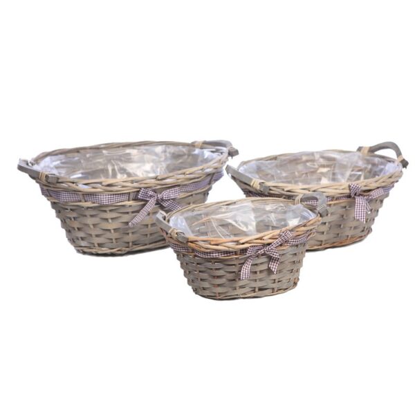 Y0557_0 SET 3 CESTAS PLANAS LAZO 16CM - Imagen 1