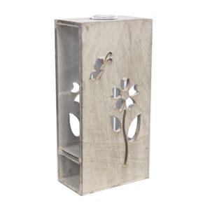 FLORERO MADERA Y PROBETA 20CM