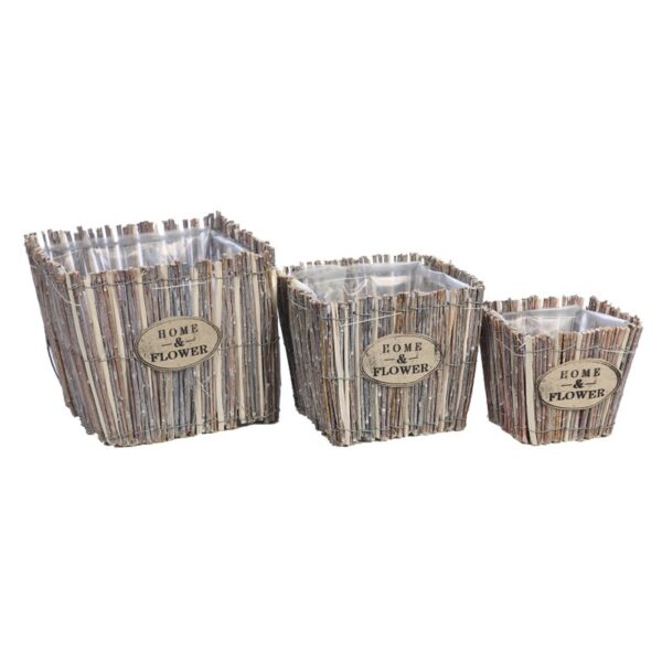 Y0571_0 SET X 3 CUBRE MACETAS CUADRADO 20CM - Imagen 1