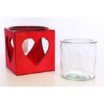 CAJA ROJA MADERA CRISTAL 15CM - Imagen 2