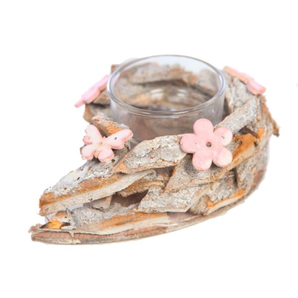 Y0589_0 PORTAVELAS CORTEZA Y CRISTAL 9CM - Imagen 1