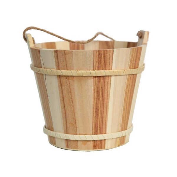 CUBO CON CUERDA DE MADERA Ø18CM - Imagen 1